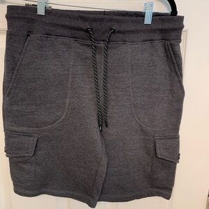Tahari Gray Cargo Shorts with Drawstring Waist. New. Medium